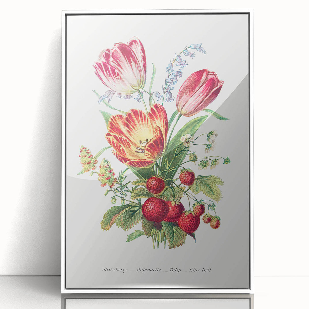 Classic Romantic Paintings - Strawberry and Tulip Art Print