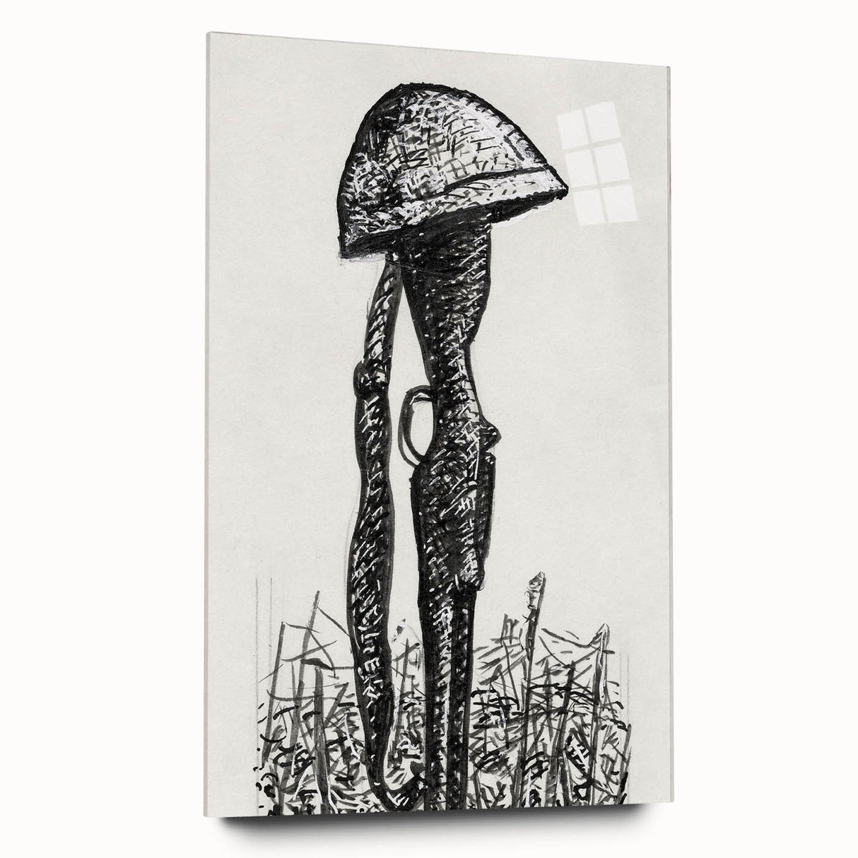 Expressionist Art - Rifle with Helmet in a Field by Leo Gestel