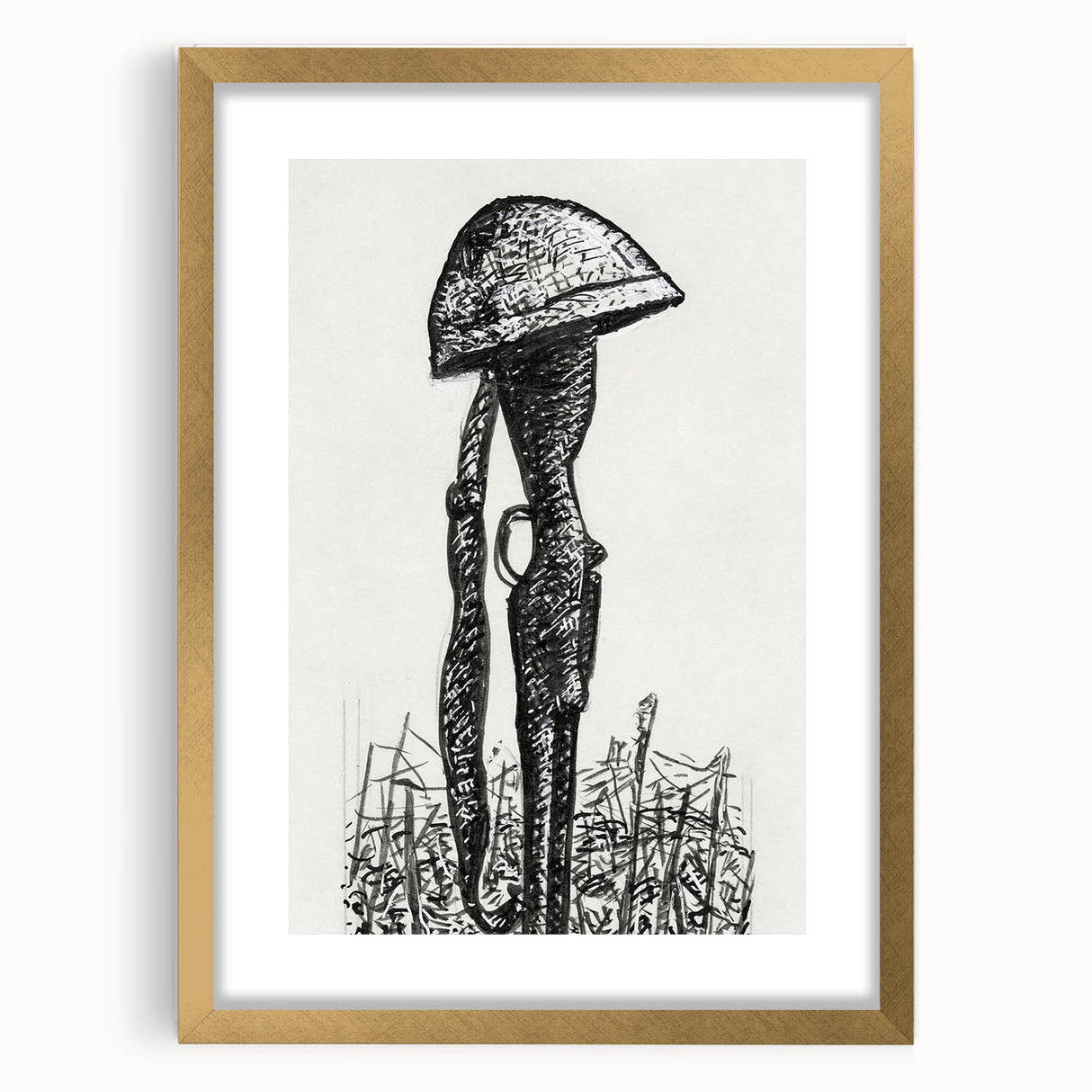 Expressionist Art - Rifle with Helmet in a Field by Leo Gestel