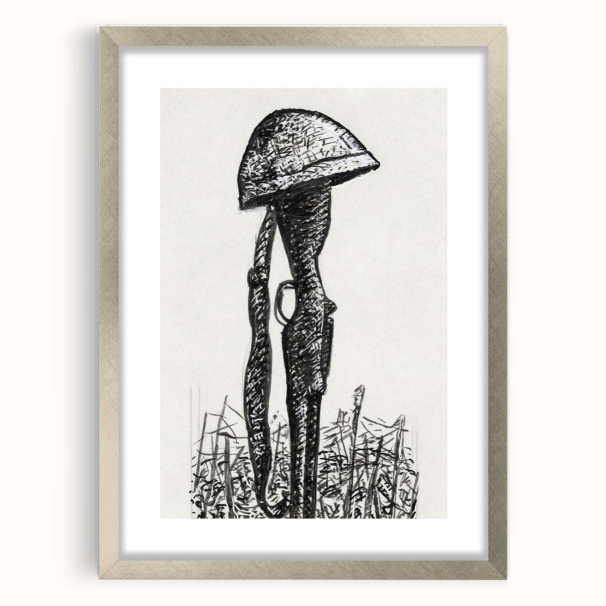 Expressionist Art - Rifle with Helmet in a Field by Leo Gestel