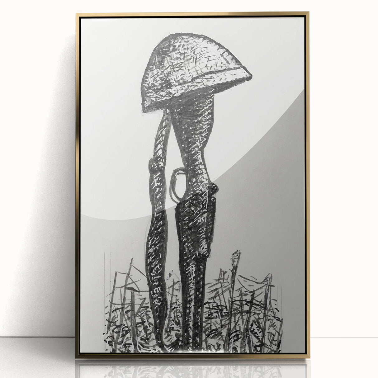 Expressionist Art - Rifle with Helmet in a Field by Leo Gestel