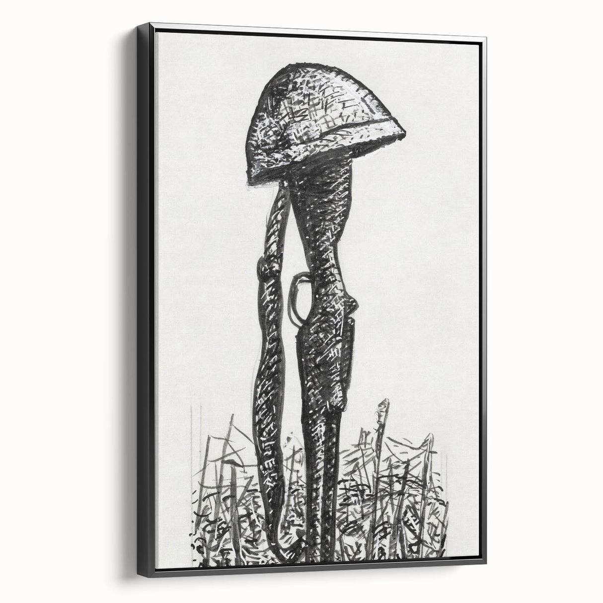 Expressionist Art - Rifle with Helmet in a Field by Leo Gestel