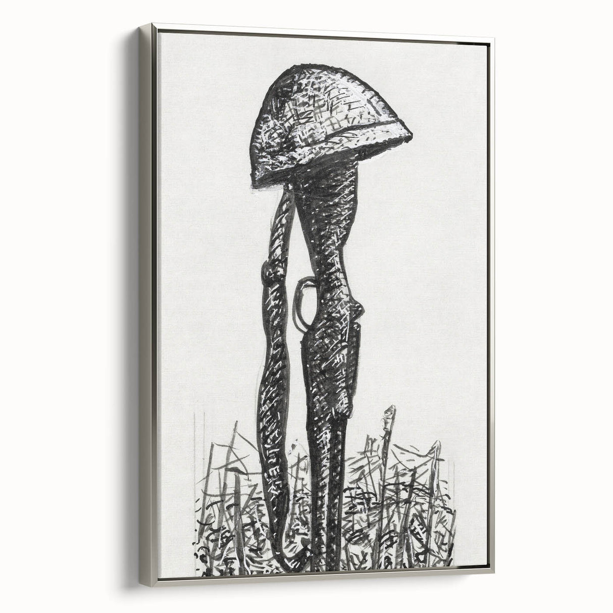 Expressionist Art - Rifle with Helmet in a Field by Leo Gestel