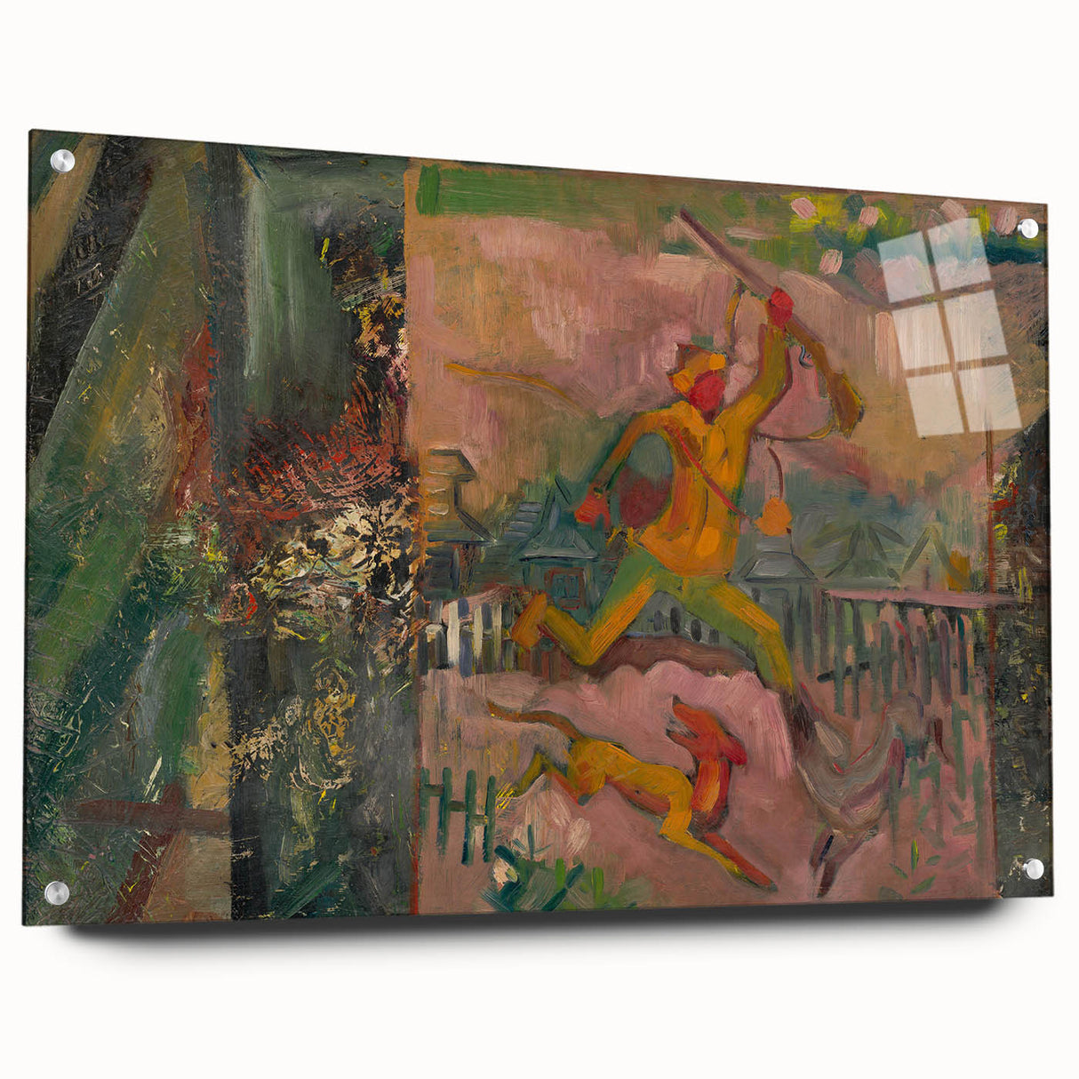 Expressionist Art - Running Hunter with Rifle by Arnold Peter Weisz-Kubínčan