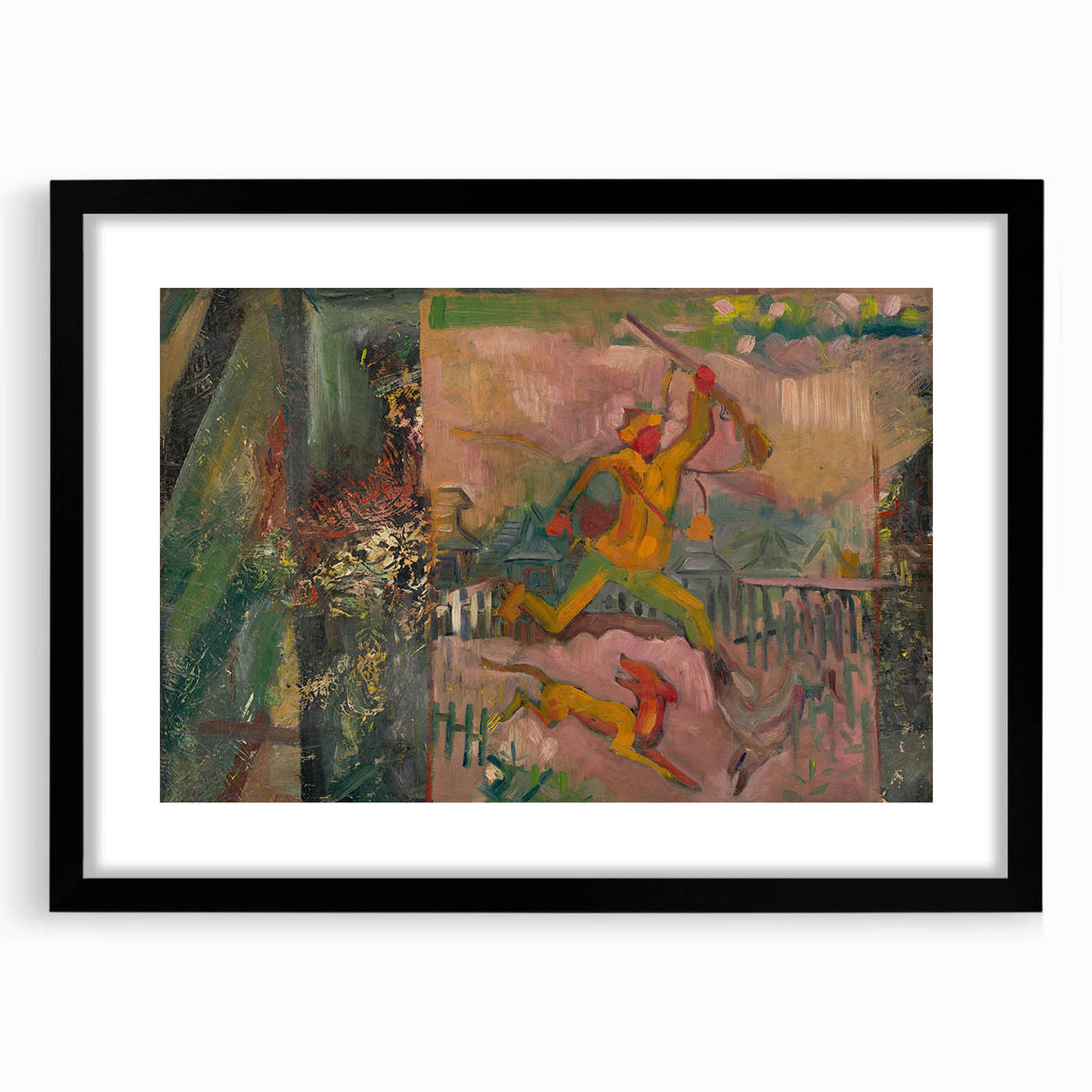 Expressionist Art - Running Hunter with Rifle by Arnold Peter Weisz-Kubínčan