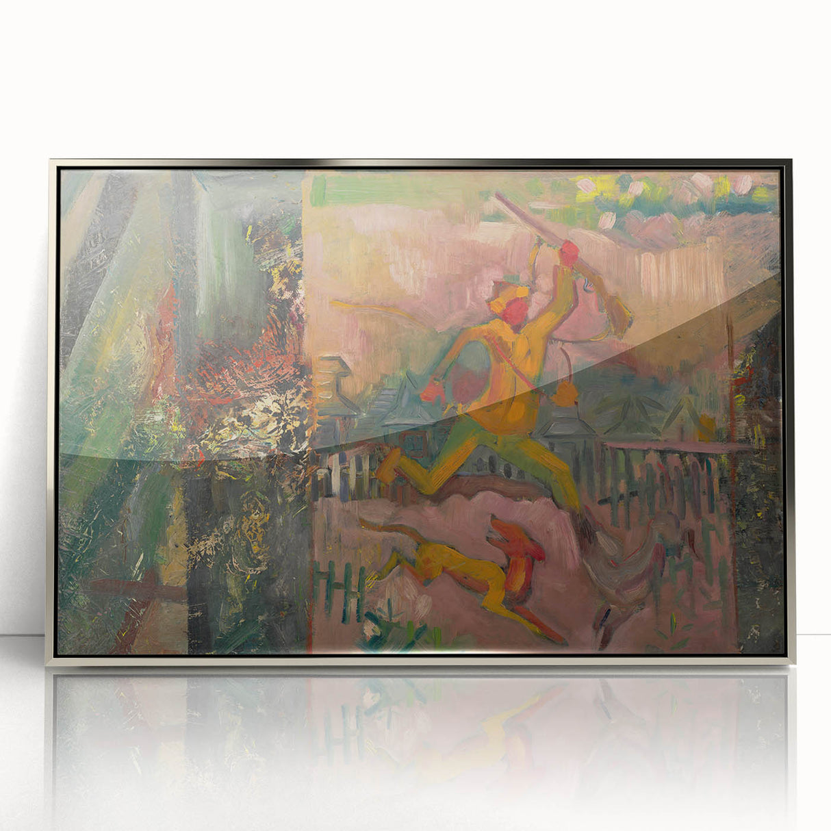 Expressionist Art - Running Hunter with Rifle by Arnold Peter Weisz-Kubínčan