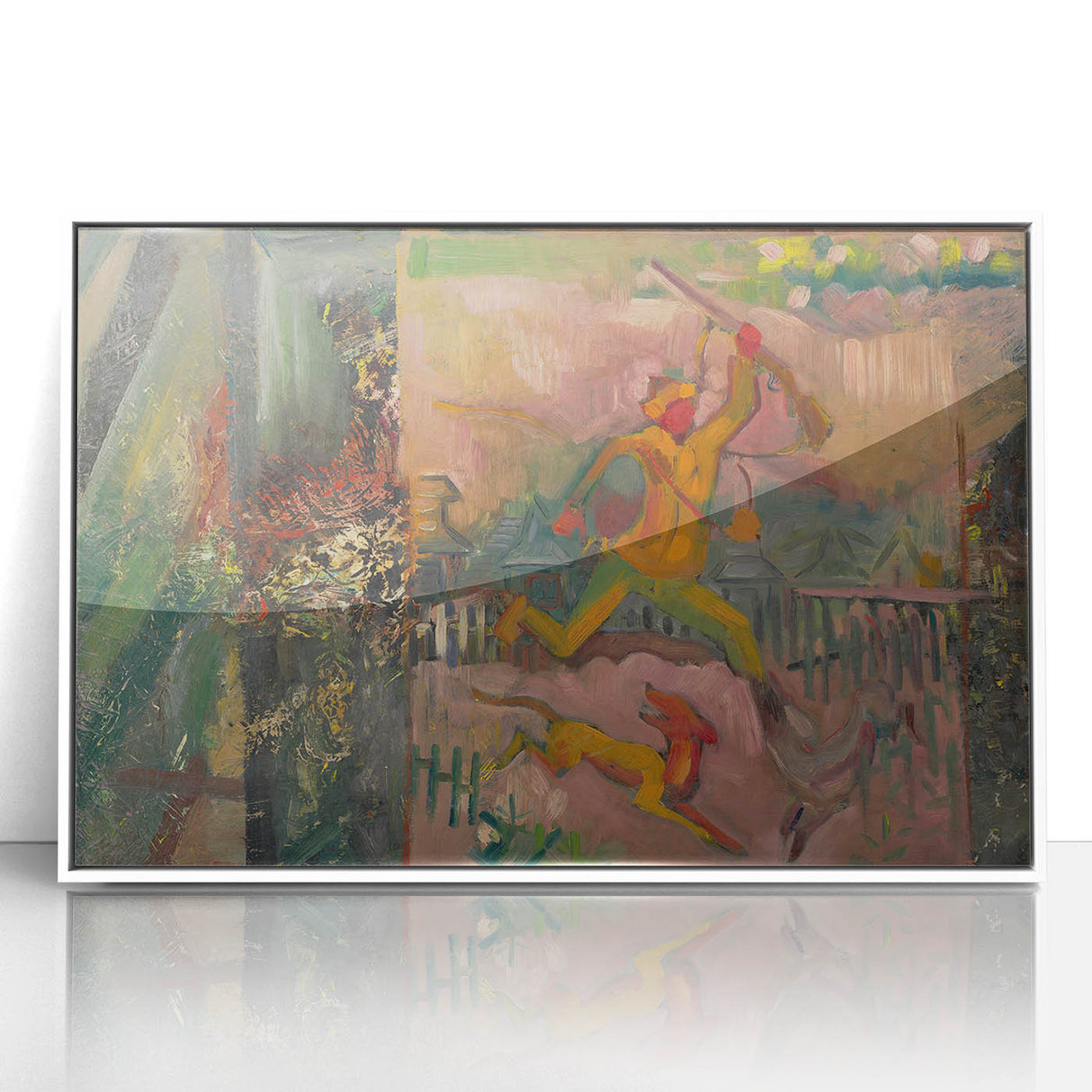 Expressionist Art - Running Hunter with Rifle by Arnold Peter Weisz-Kubínčan