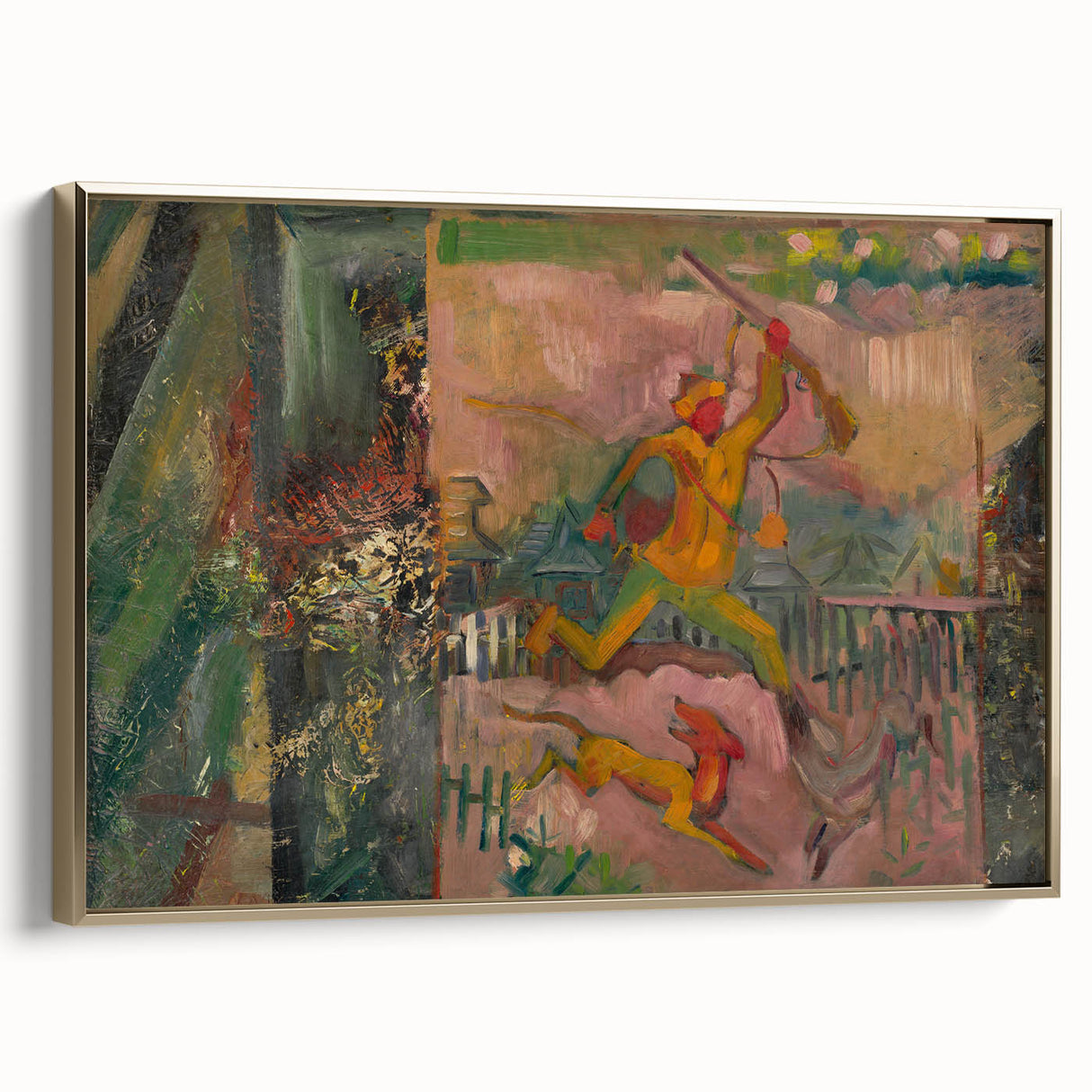 Expressionist Art - Running Hunter with Rifle by Arnold Peter Weisz-Kubínčan