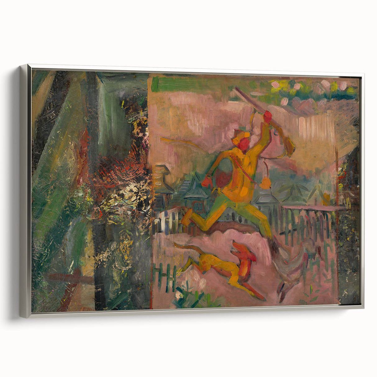 Expressionist Art - Running Hunter with Rifle by Arnold Peter Weisz-Kubínčan