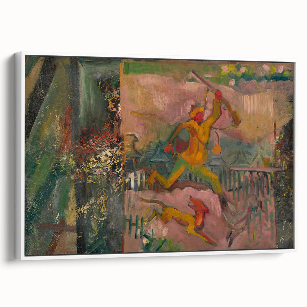 Expressionist Art - Running Hunter with Rifle by Arnold Peter Weisz-Kubínčan