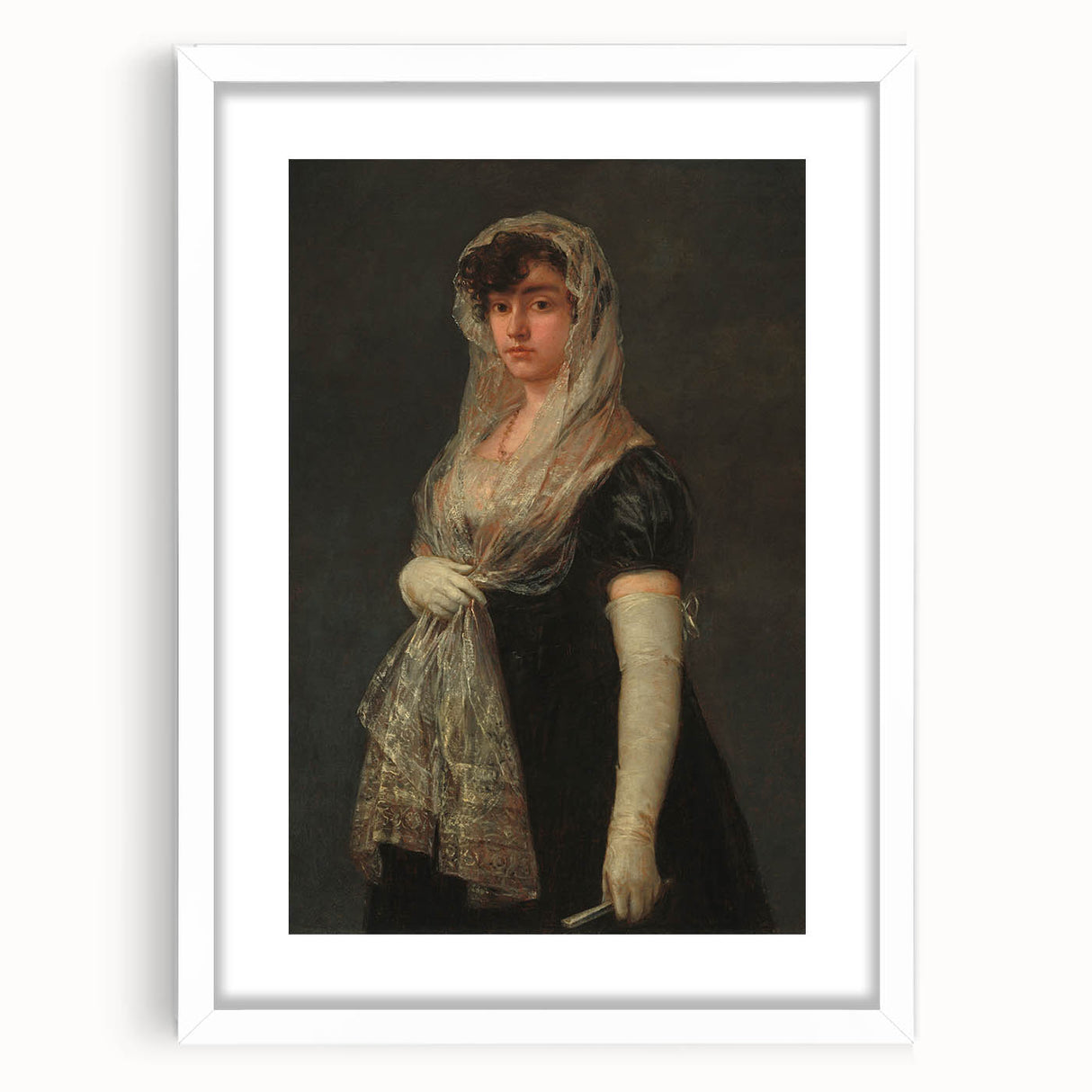 Romanticism Art - Young Lady Wearing a Mantilla by Francisco de Goya
