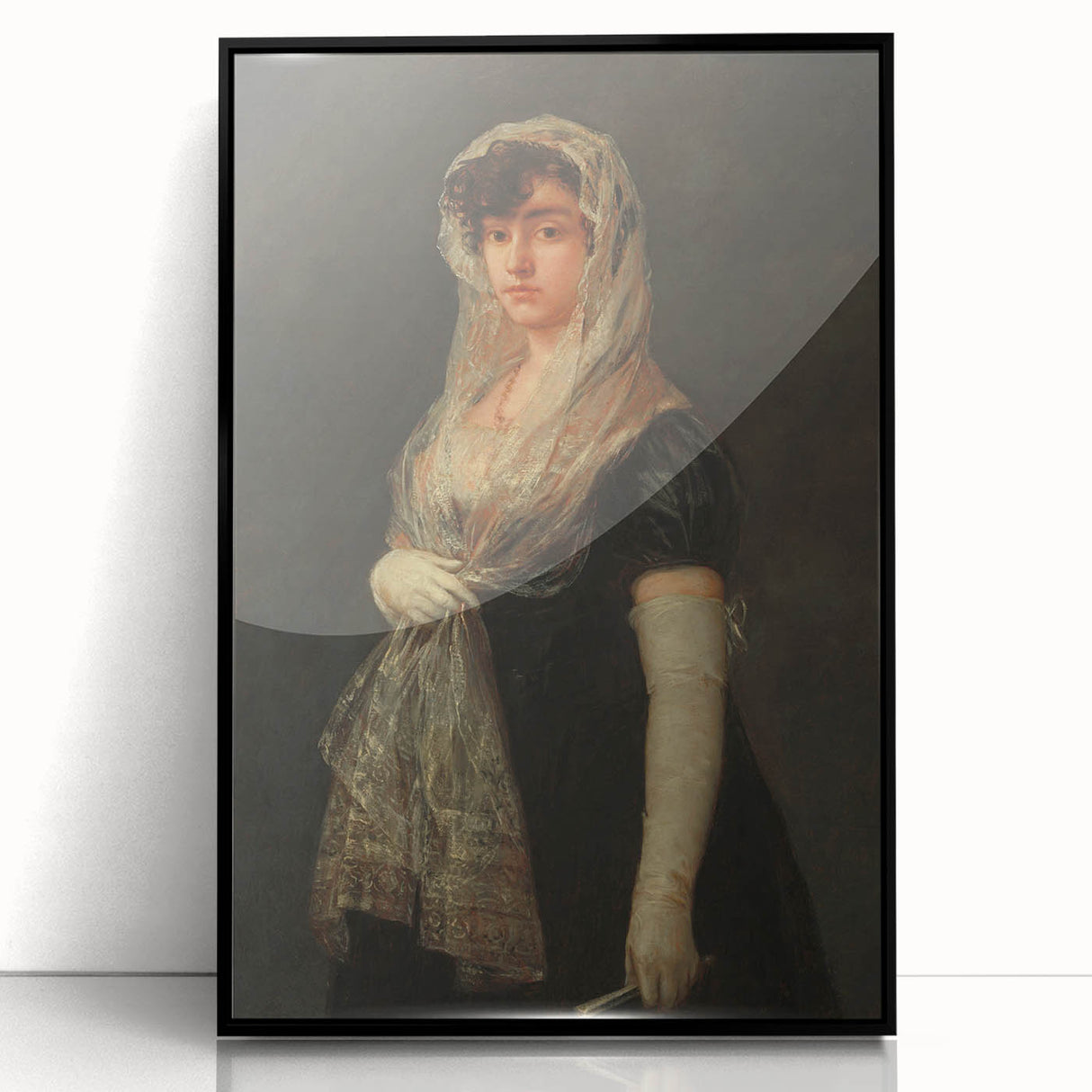 Romanticism Art - Young Lady Wearing a Mantilla by Francisco de Goya