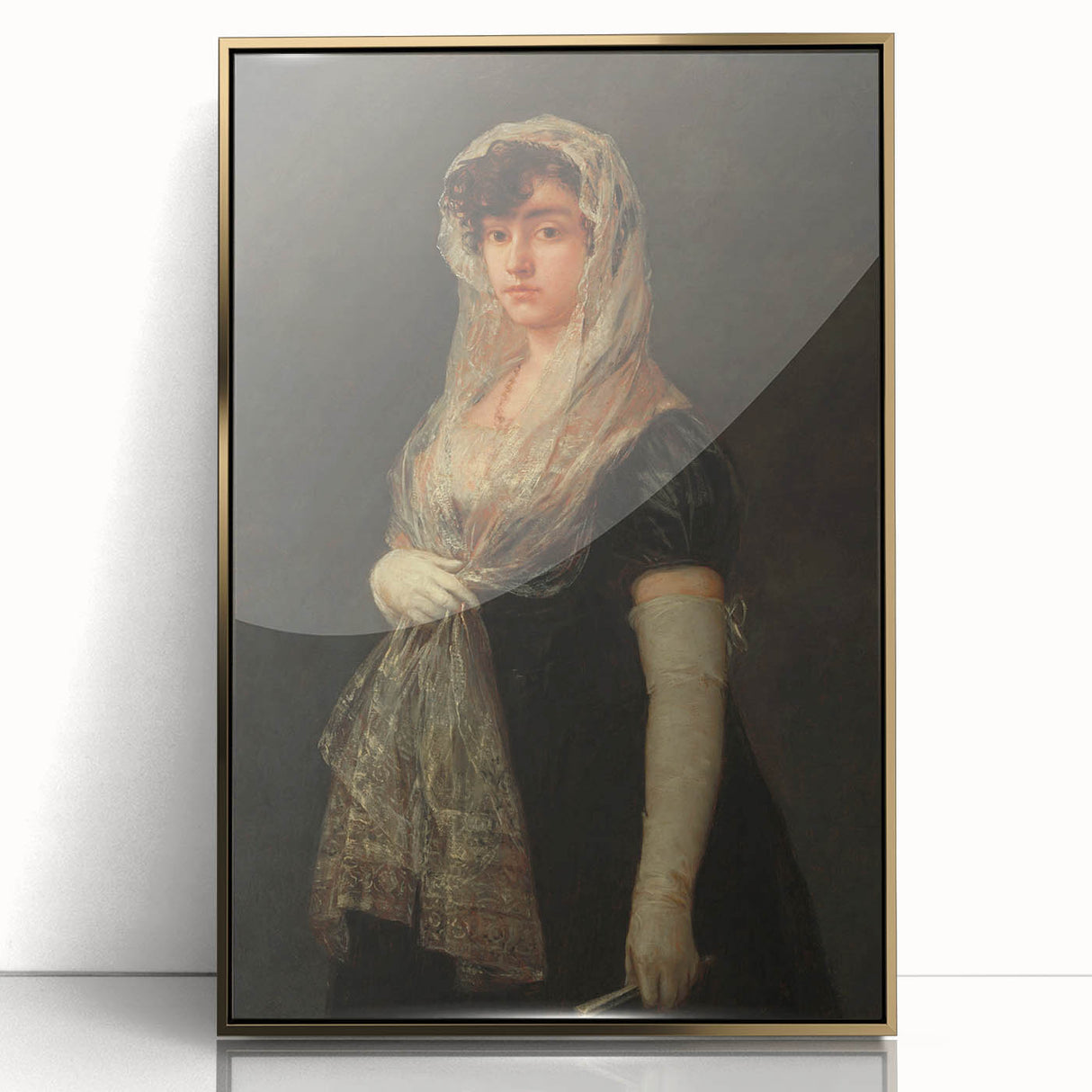 Romanticism Art - Young Lady Wearing a Mantilla by Francisco de Goya