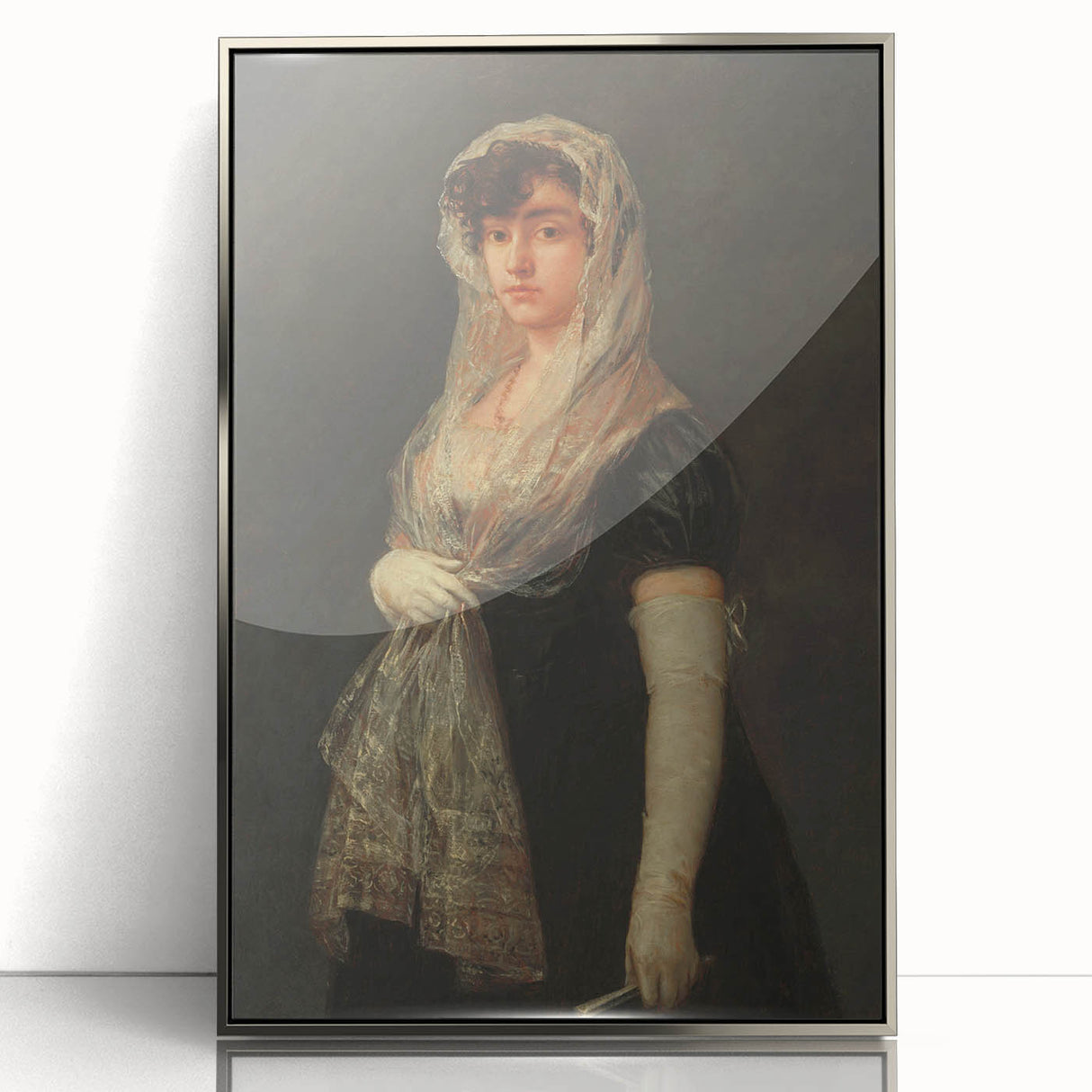 Romanticism Art - Young Lady Wearing a Mantilla by Francisco de Goya