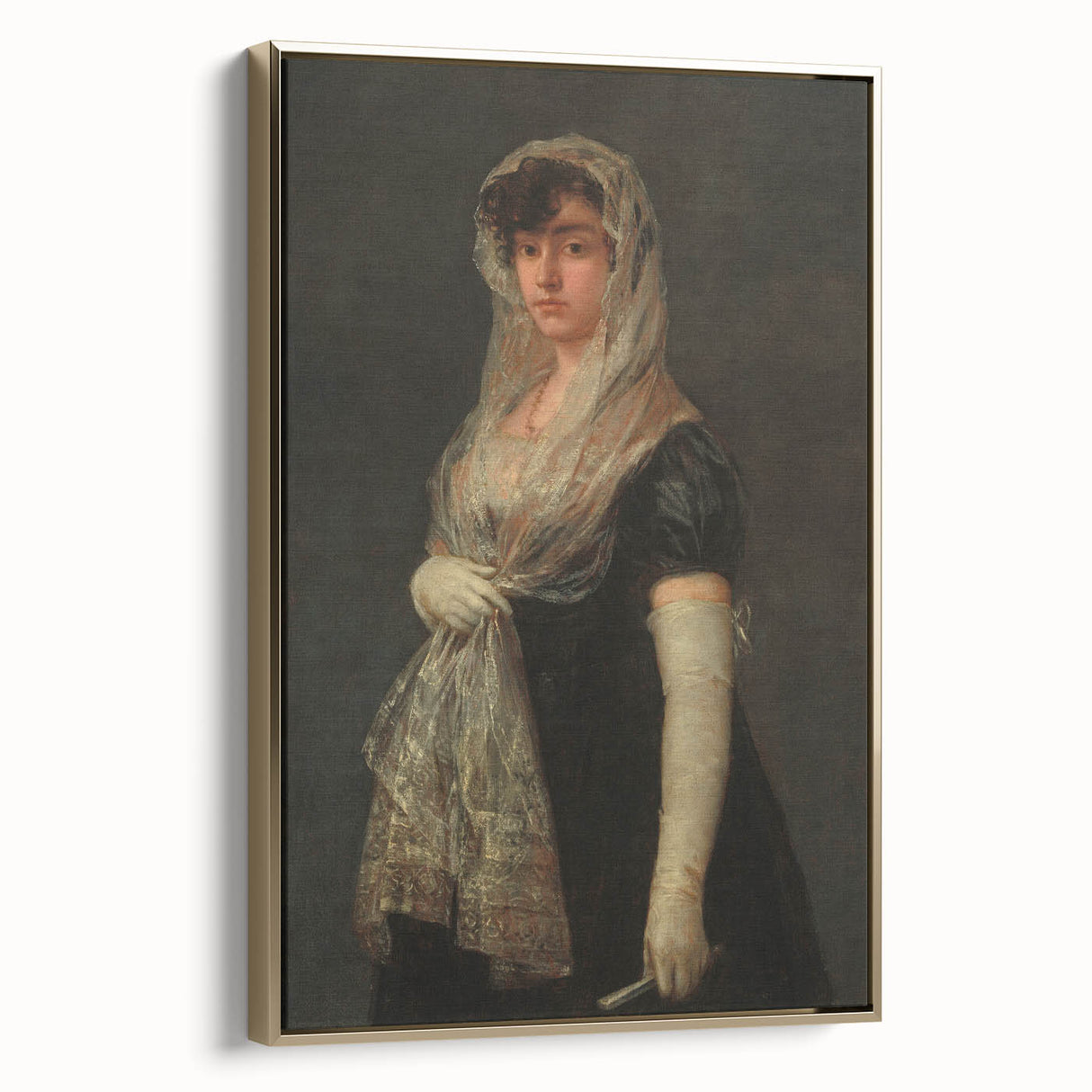 Romanticism Art - Young Lady Wearing a Mantilla by Francisco de Goya