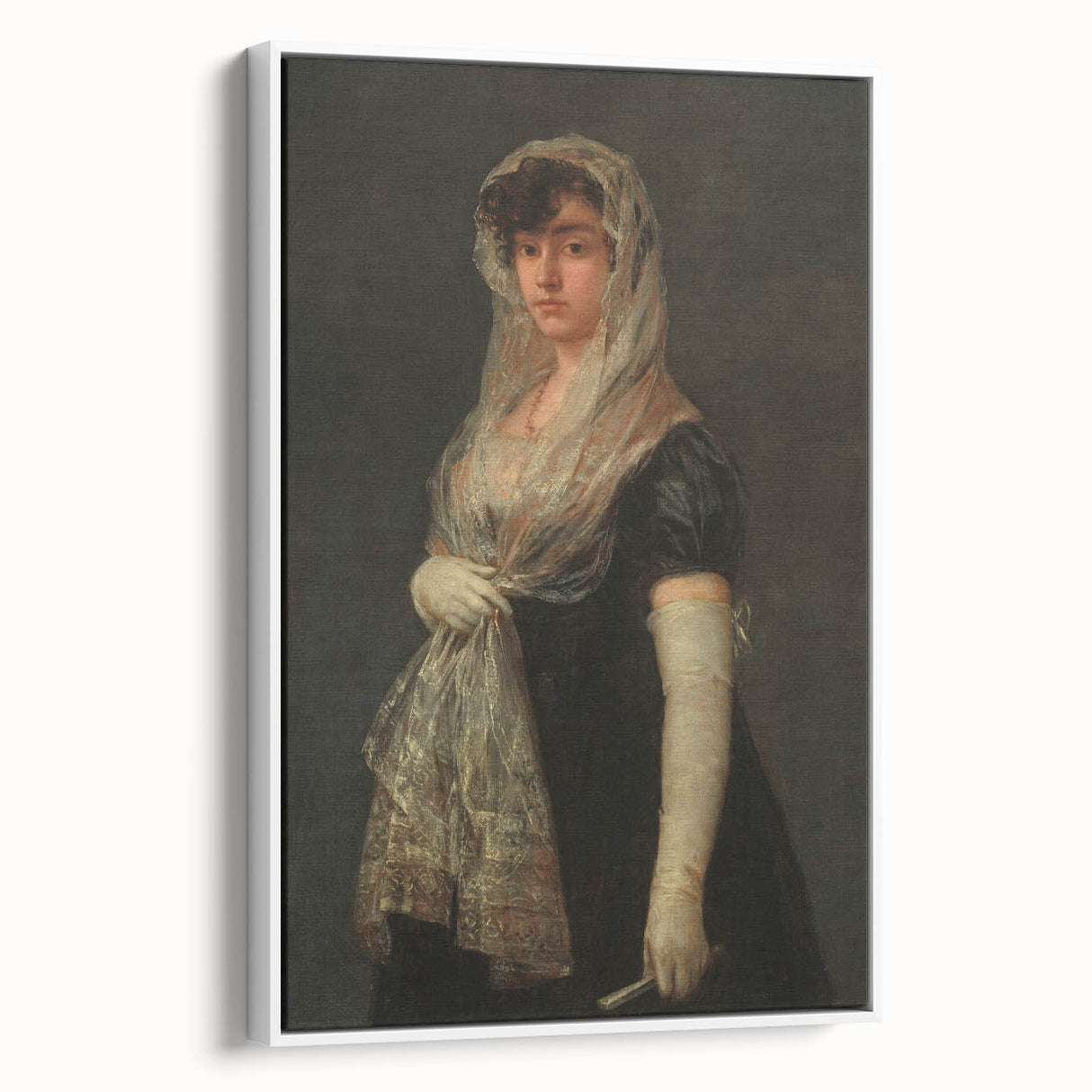 Romanticism Art - Young Lady Wearing a Mantilla by Francisco de Goya