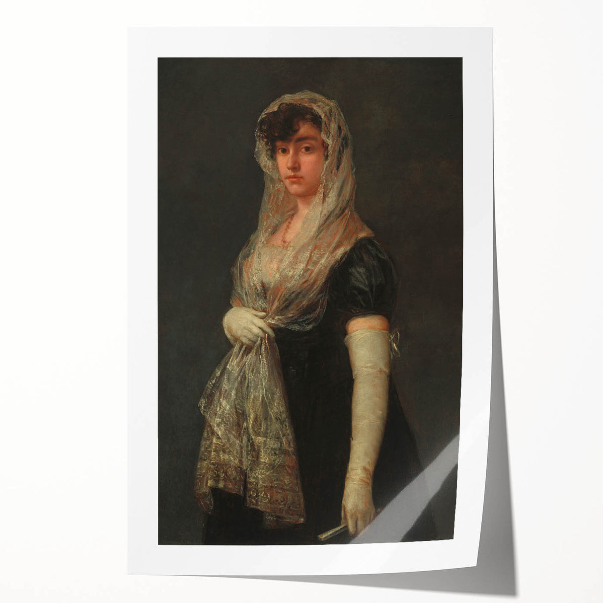 Romanticism Art - Young Lady Wearing a Mantilla by Francisco de Goya