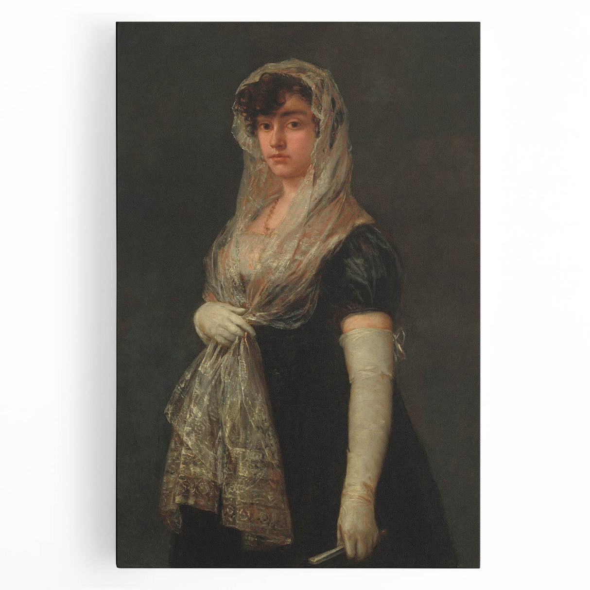 Romanticism Art - Young Lady Wearing a Mantilla by Francisco de Goya