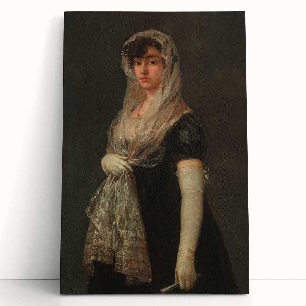Romanticism Art - Young Lady Wearing a Mantilla by Francisco de Goya