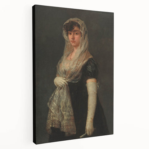 Romanticism Art - Young Lady Wearing a Mantilla by Francisco de Goya