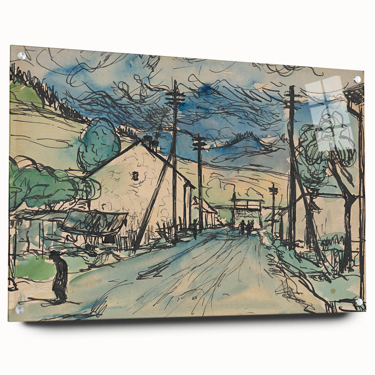 Expressionist Art - Sad Man in the Village by Arnold Peter Weisz-Kubínčan