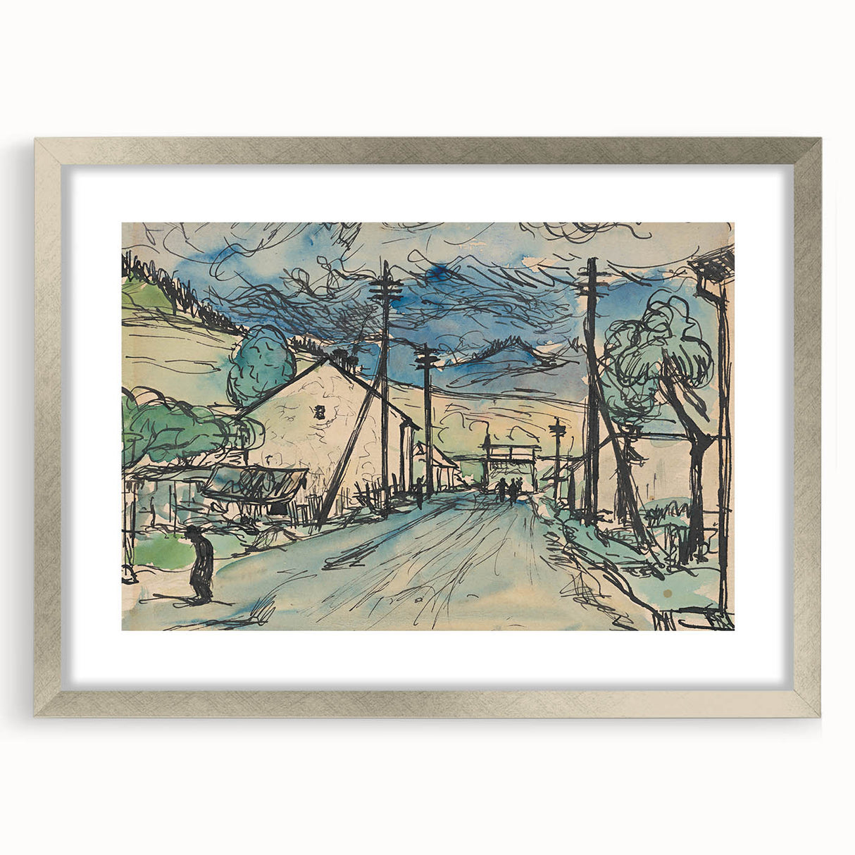 Expressionist Art - Sad Man in the Village by Arnold Peter Weisz-Kubínčan