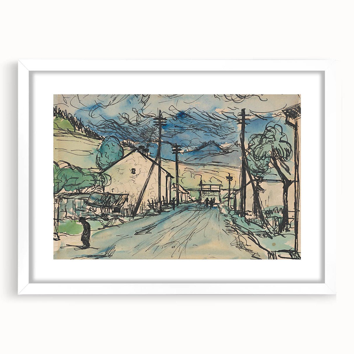 Expressionist Art - Sad Man in the Village by Arnold Peter Weisz-Kubínčan