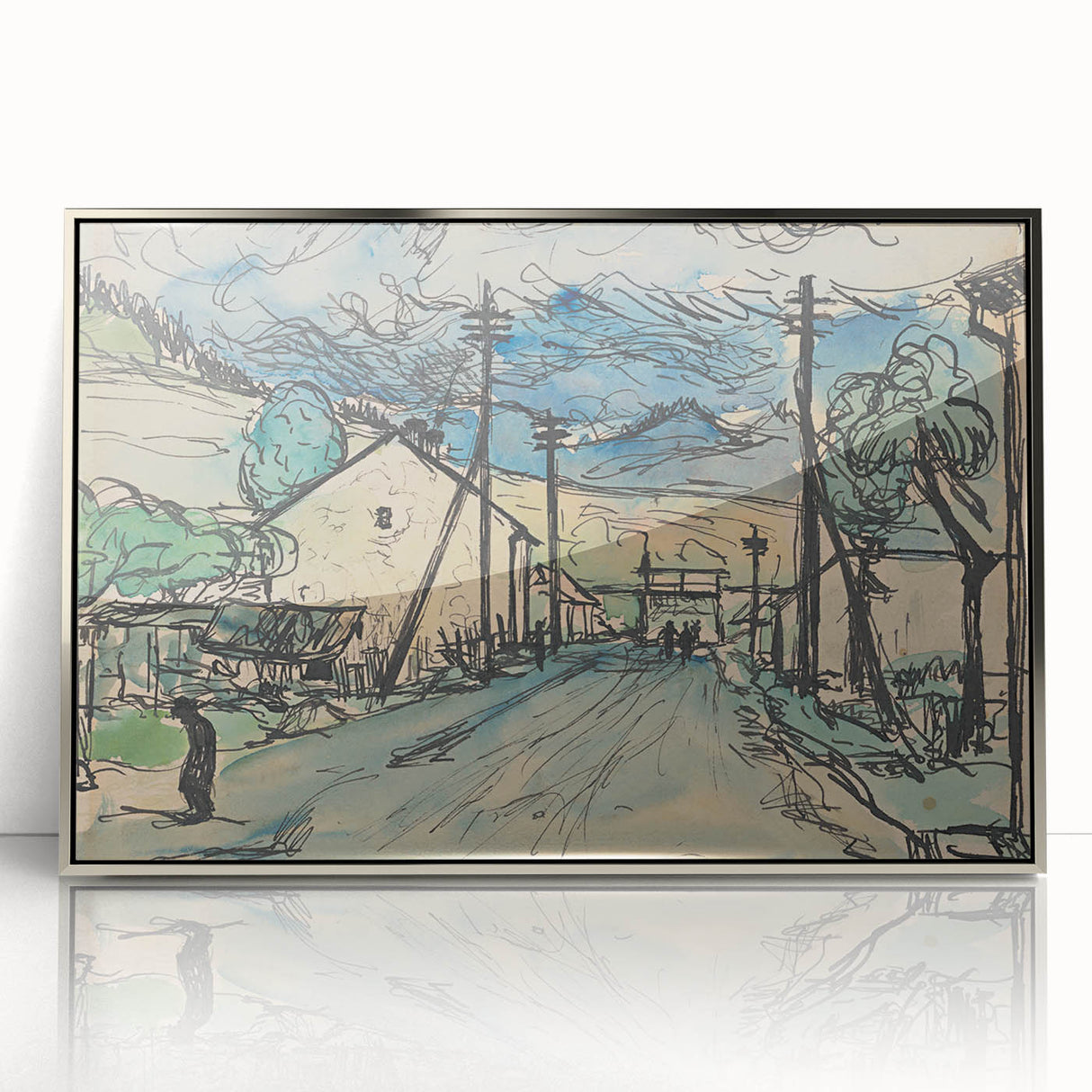 Expressionist Art - Sad Man in the Village by Arnold Peter Weisz-Kubínčan