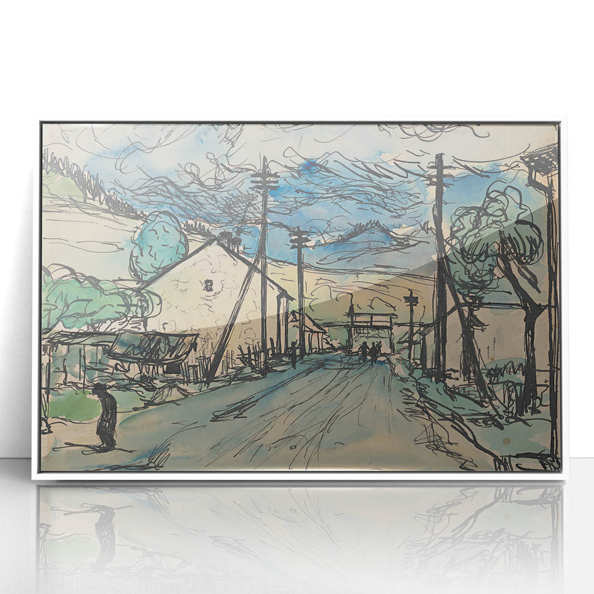 Expressionist Art - Sad Man in the Village by Arnold Peter Weisz-Kubínčan