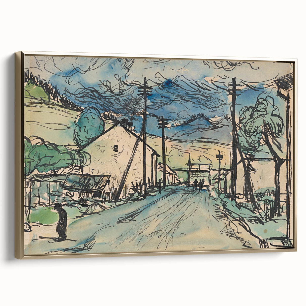 Expressionist Art - Sad Man in the Village by Arnold Peter Weisz-Kubínčan