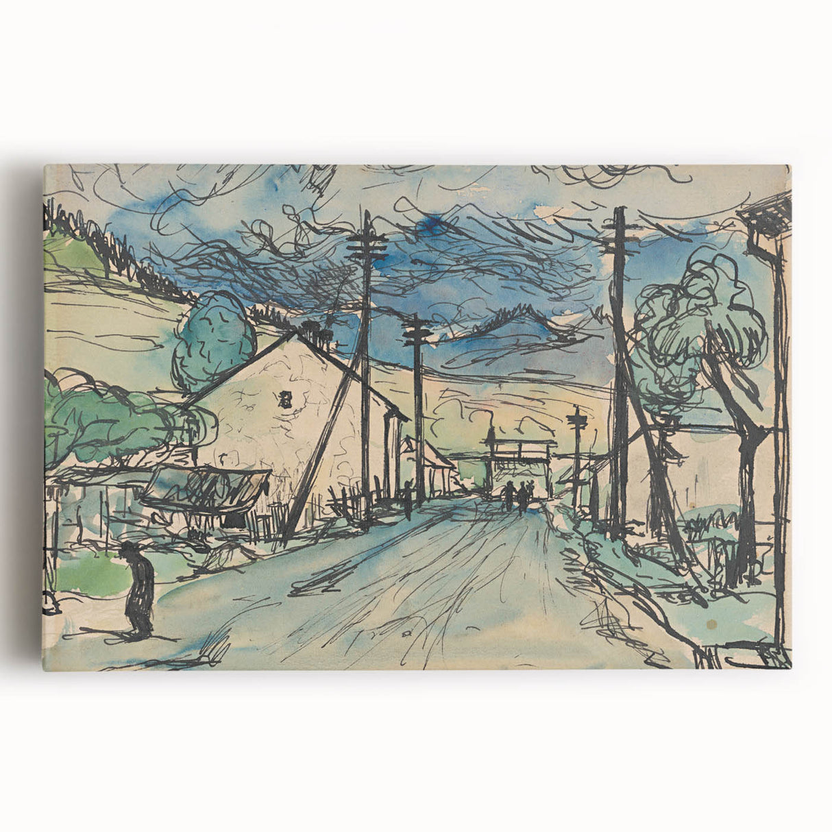 Expressionist Art - Sad Man in the Village by Arnold Peter Weisz-Kubínčan