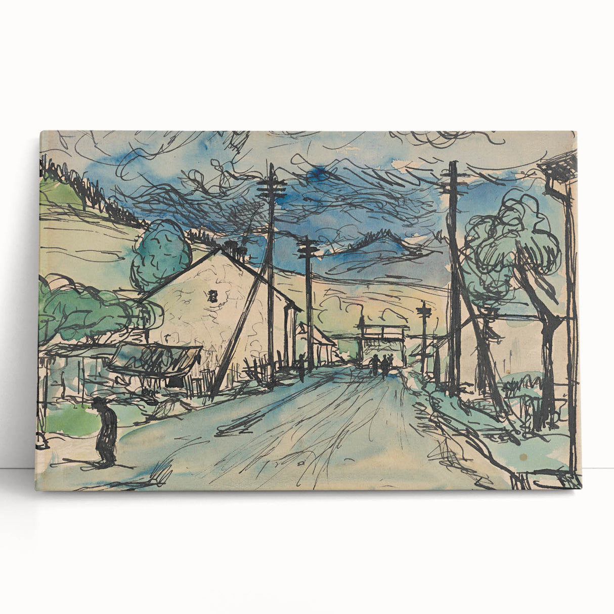 Expressionist Art - Sad Man in the Village by Arnold Peter Weisz-Kubínčan