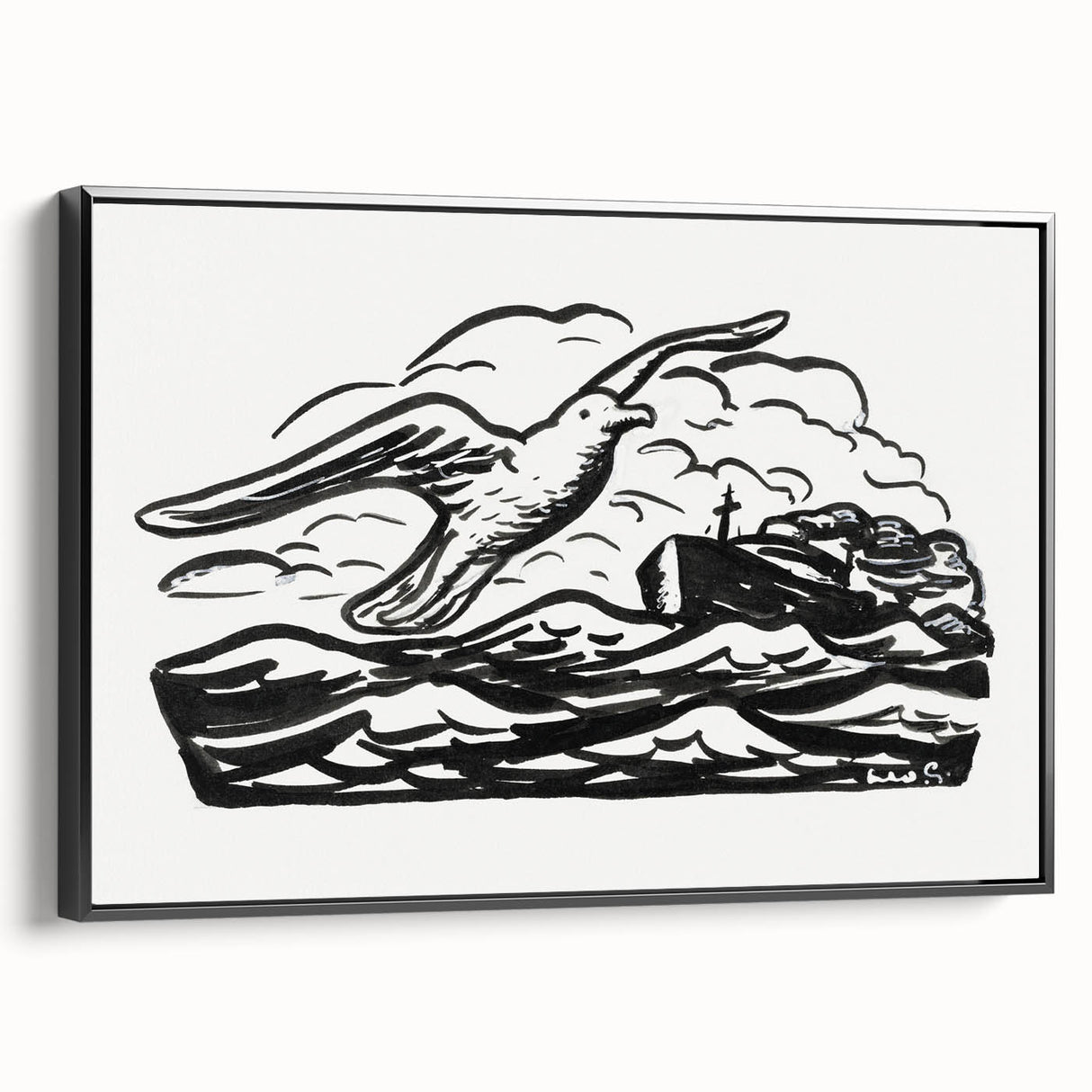 Expressionist Art - Seagull and Steamship at Sea by Leo Gestel