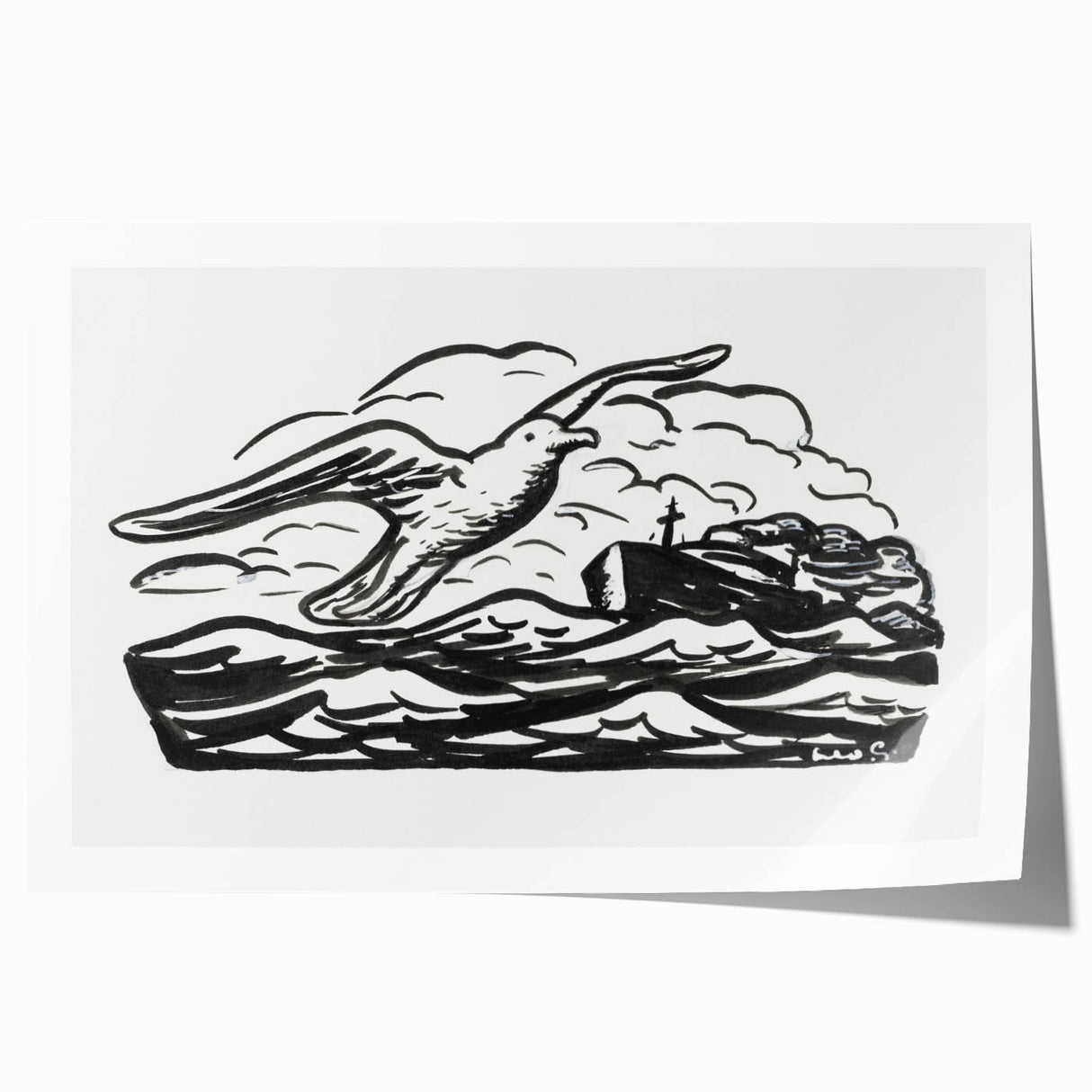 Expressionist Art - Seagull and Steamship at Sea by Leo Gestel