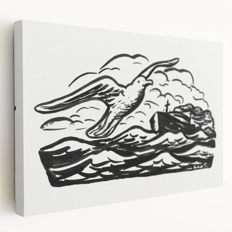 Expressionist Art - Seagull and Steamship at Sea by Leo Gestel