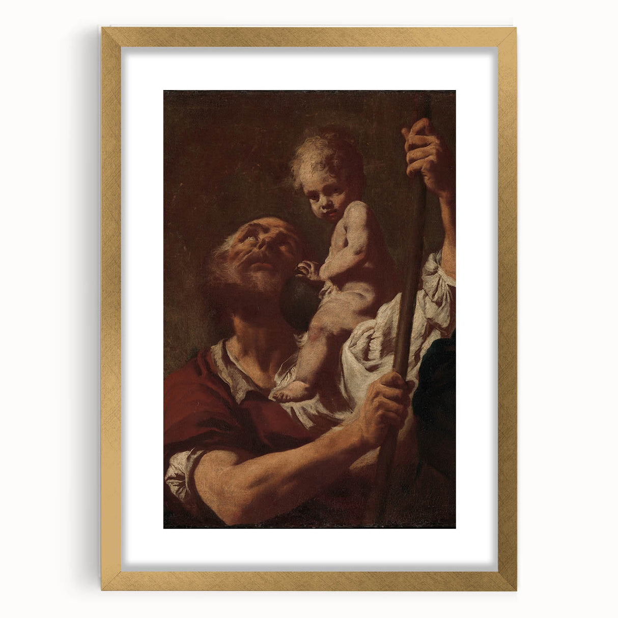 Romanticism Art: Saint Christopher with Christ - Classic Romantic Painting
