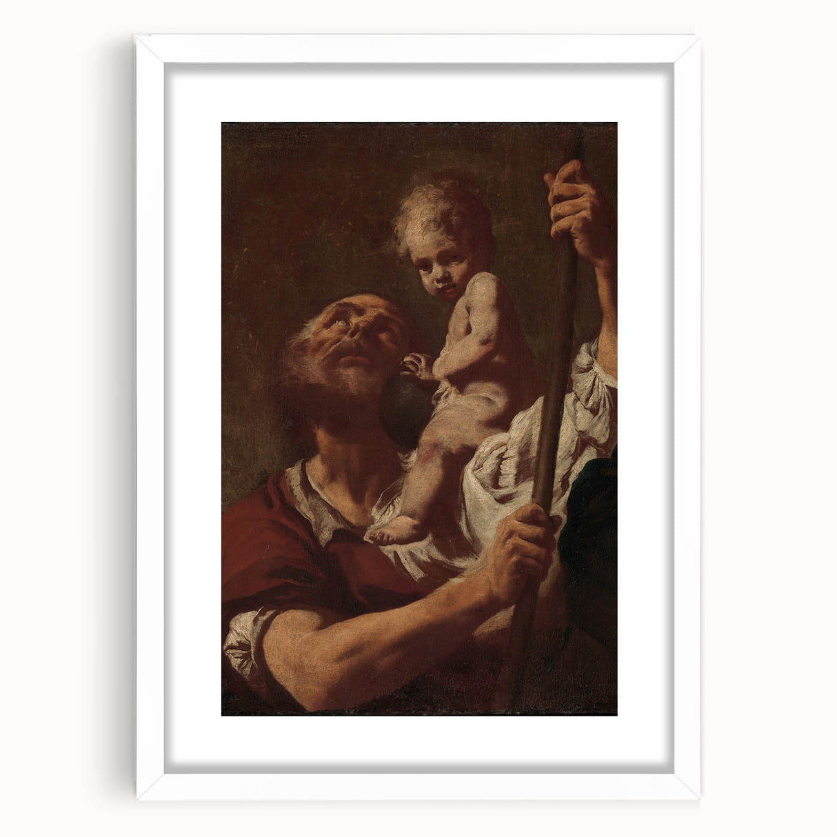 Romanticism Art: Saint Christopher with Christ - Classic Romantic Painting