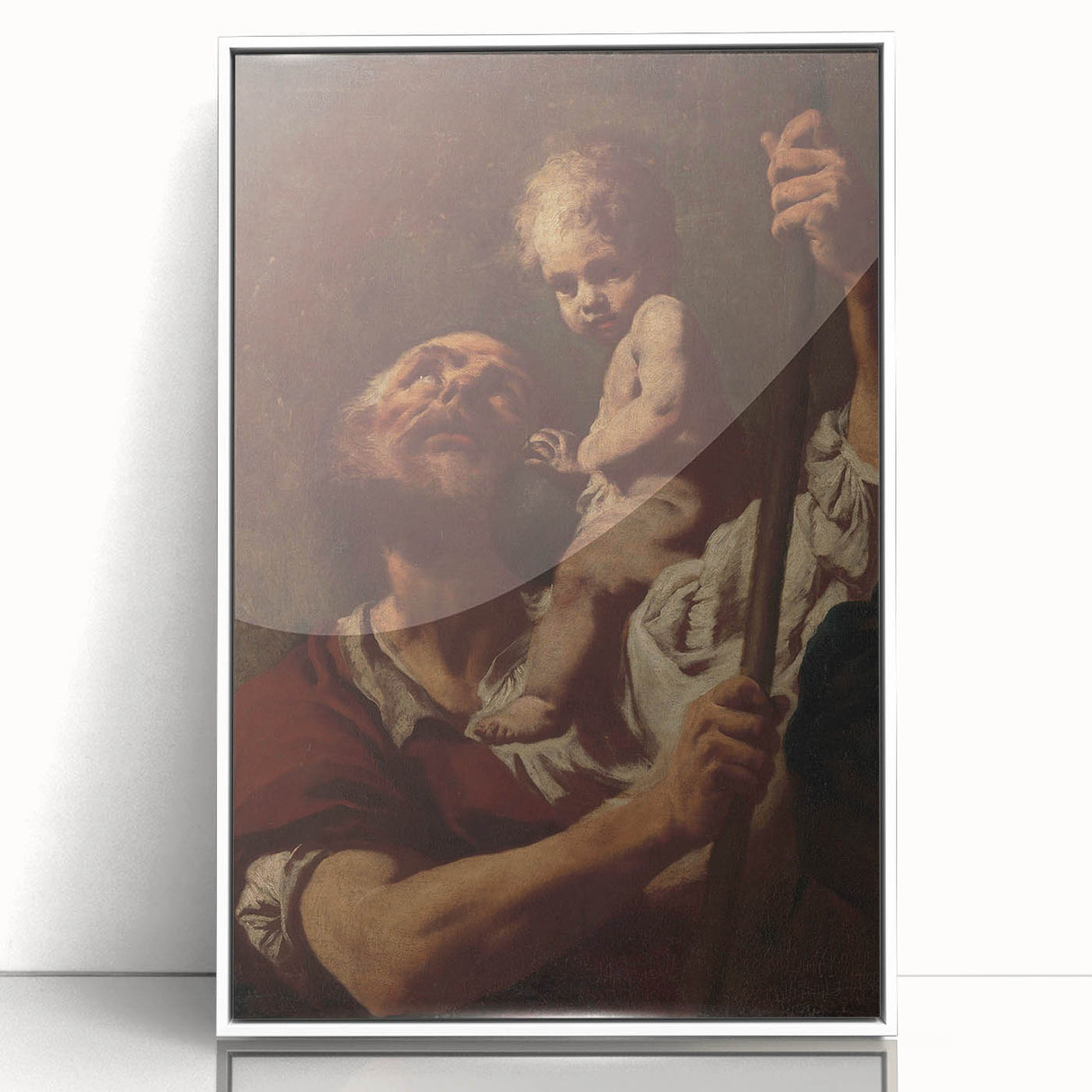 Romanticism Art: Saint Christopher with Christ - Classic Romantic Painting