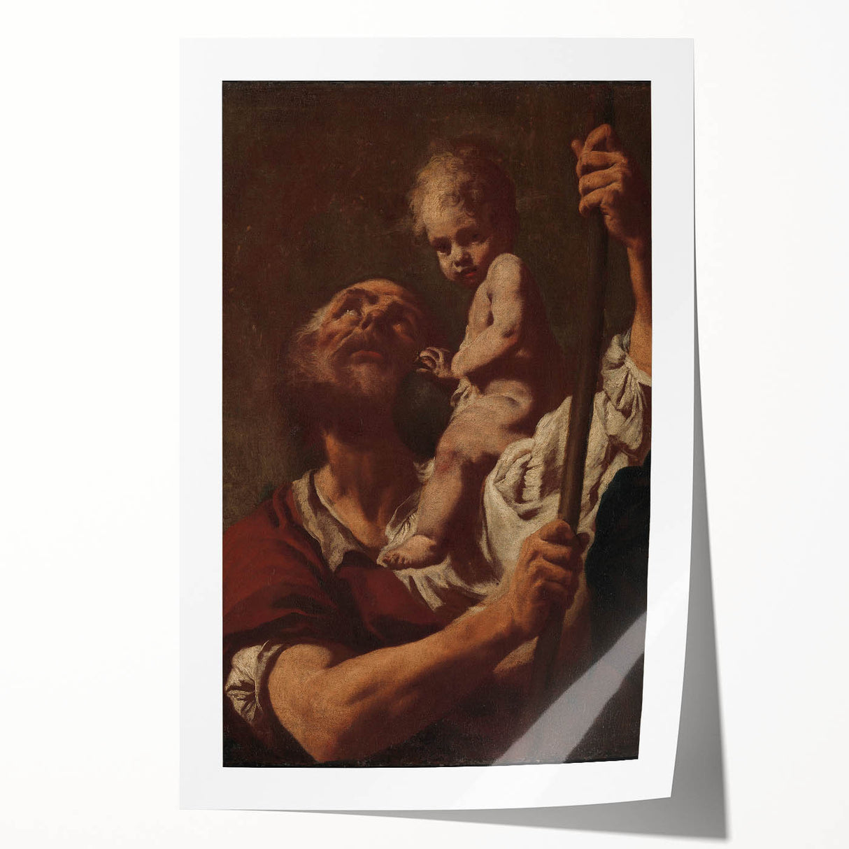 Romanticism Art: Saint Christopher with Christ - Classic Romantic Painting