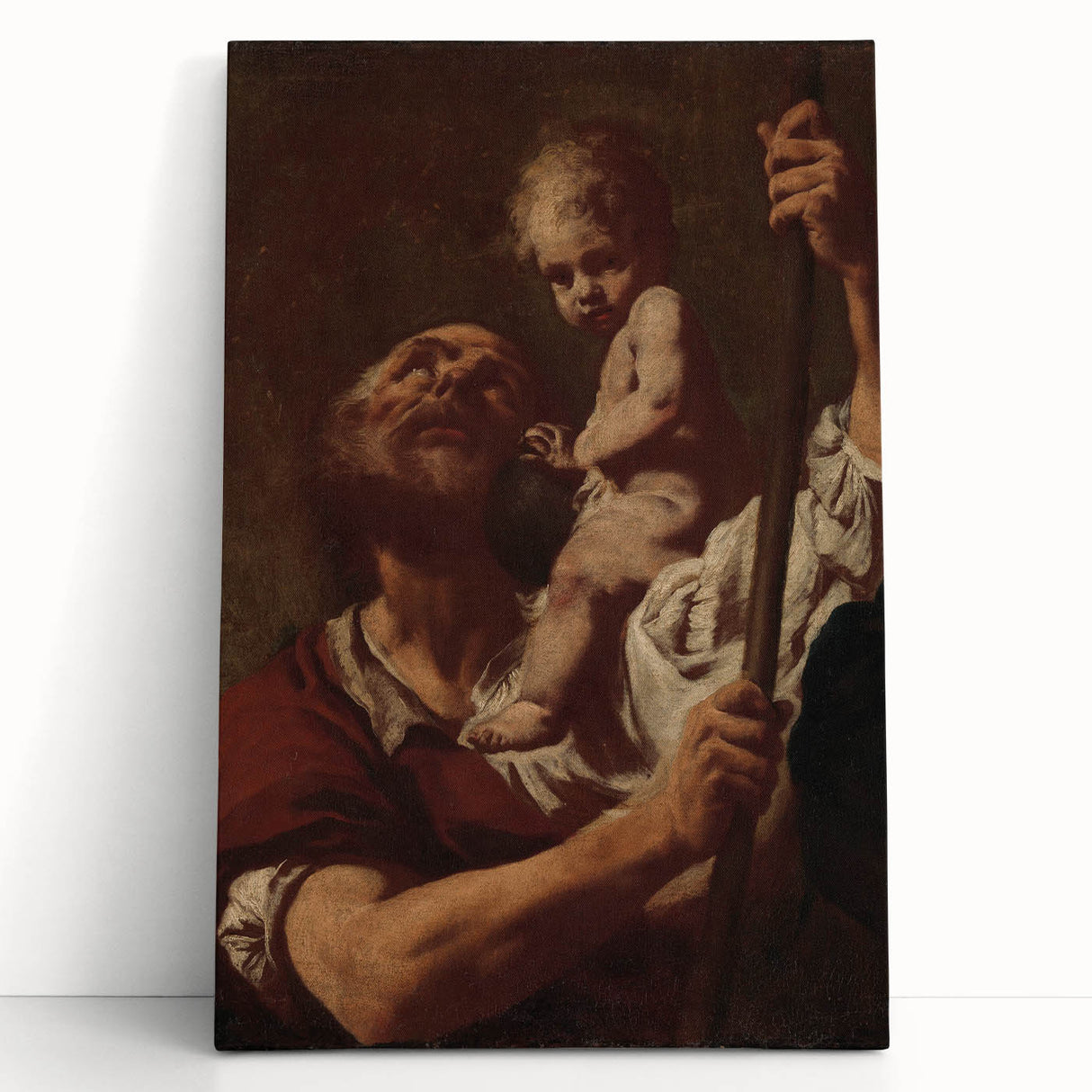 Romanticism Art: Saint Christopher with Christ - Classic Romantic Painting