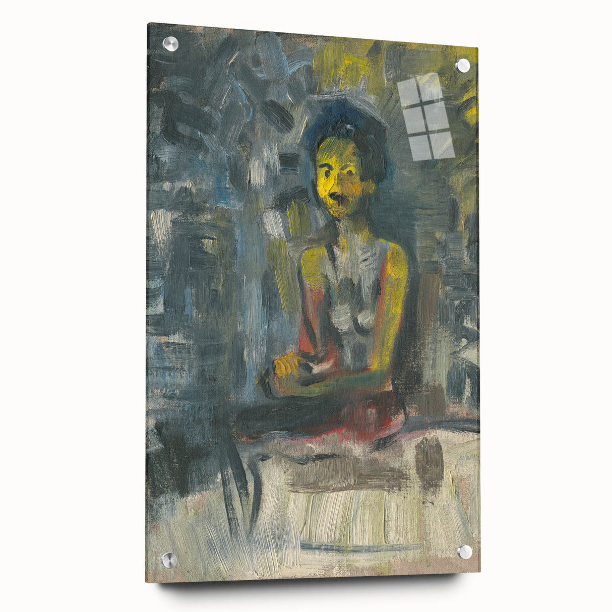 Expressionist Art - Seated Woman in Vibrant Colors