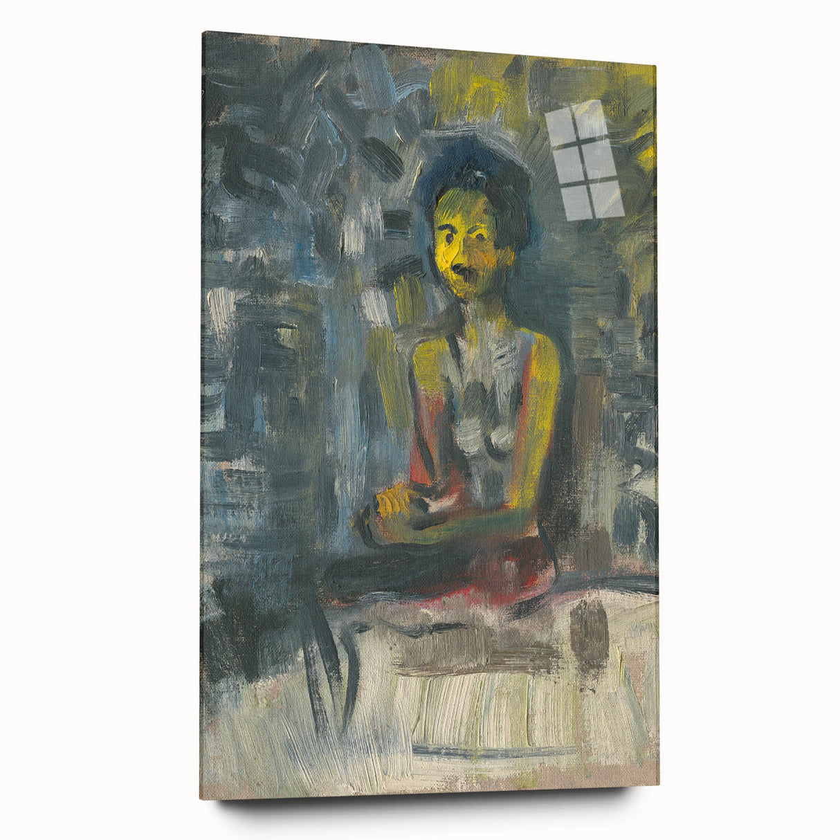 Expressionist Art - Seated Woman in Vibrant Colors