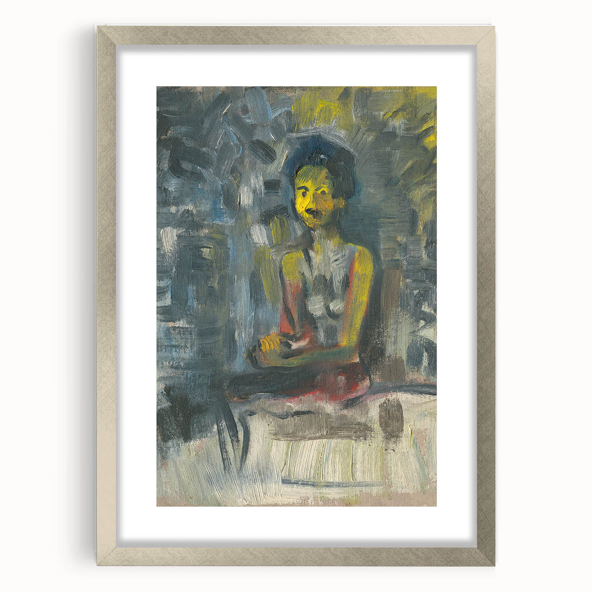 Expressionist Art - Seated Woman in Vibrant Colors