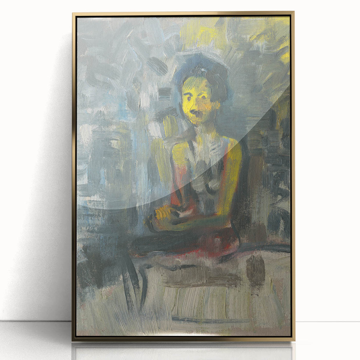 Expressionist Art - Seated Woman in Vibrant Colors