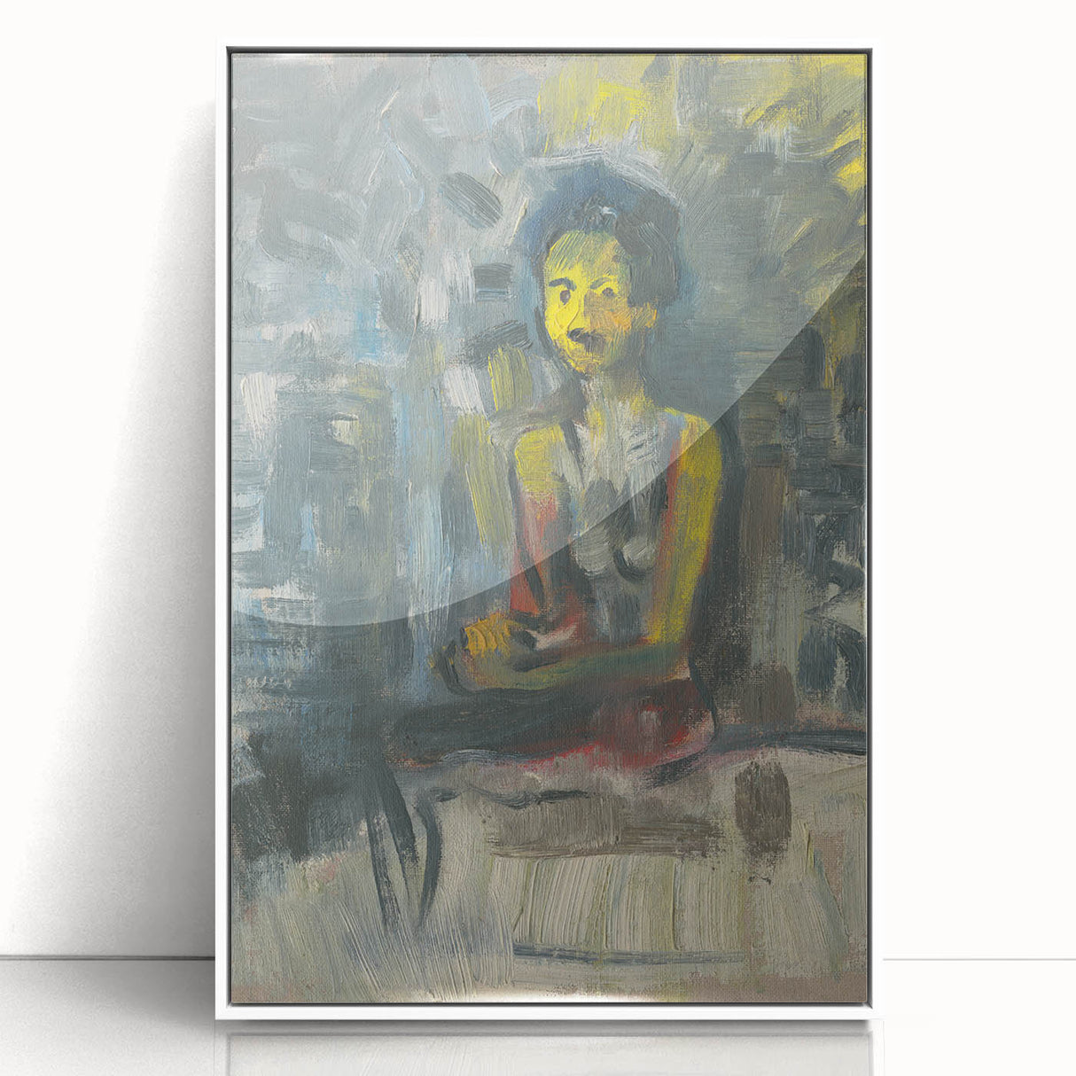 Expressionist Art - Seated Woman in Vibrant Colors