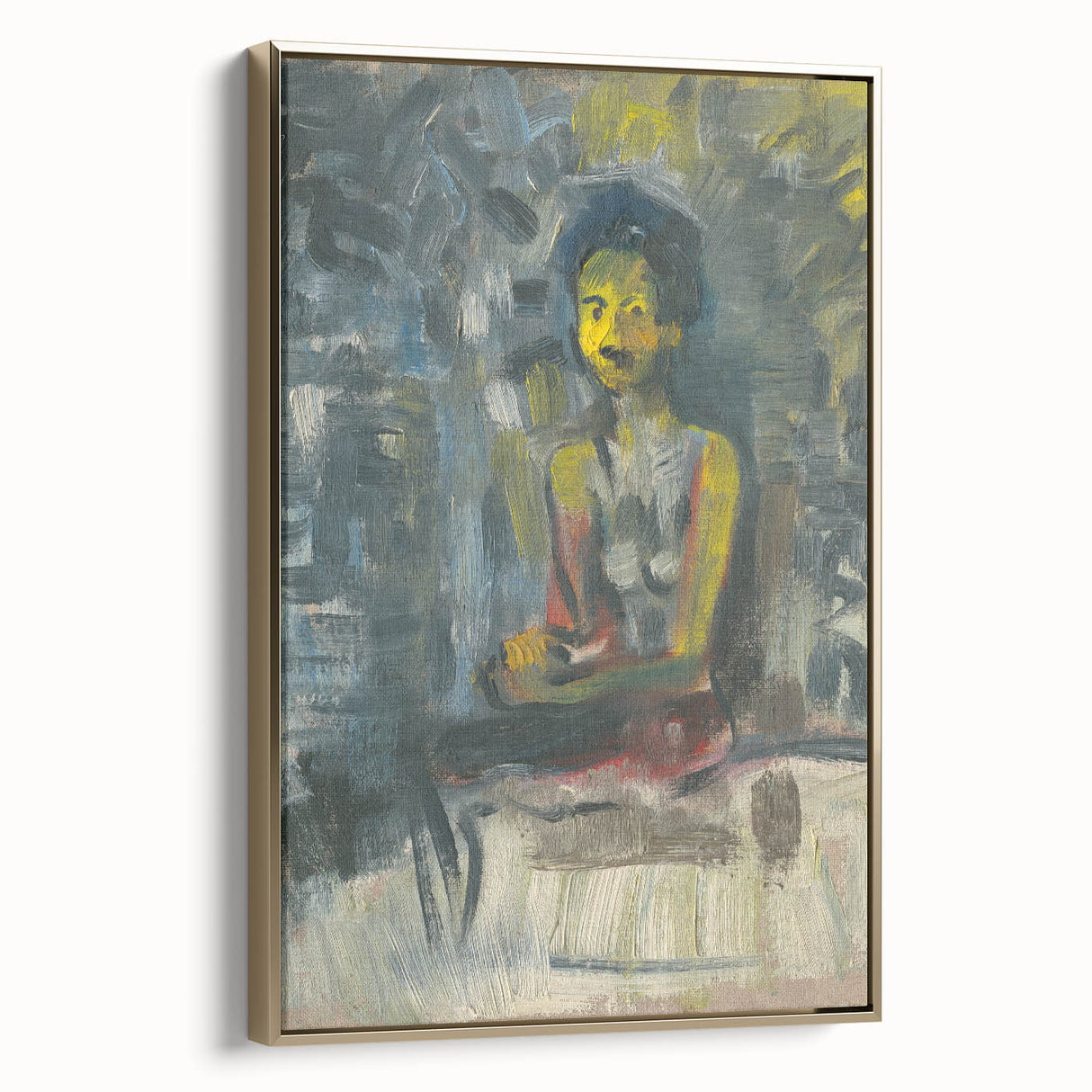 Expressionist Art - Seated Woman in Vibrant Colors