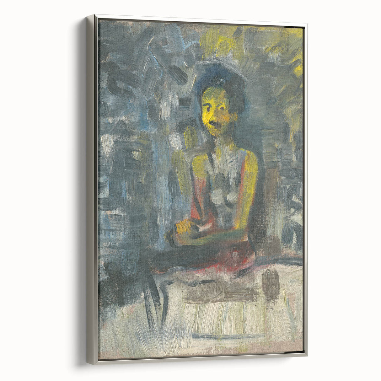 Expressionist Art - Seated Woman in Vibrant Colors