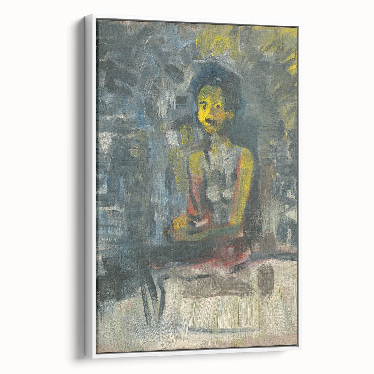 Expressionist Art - Seated Woman in Vibrant Colors