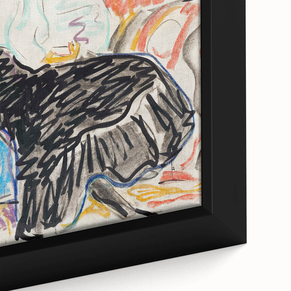 Abstract Expressionism Wall Art – Vibrant Seated Woman Artwork