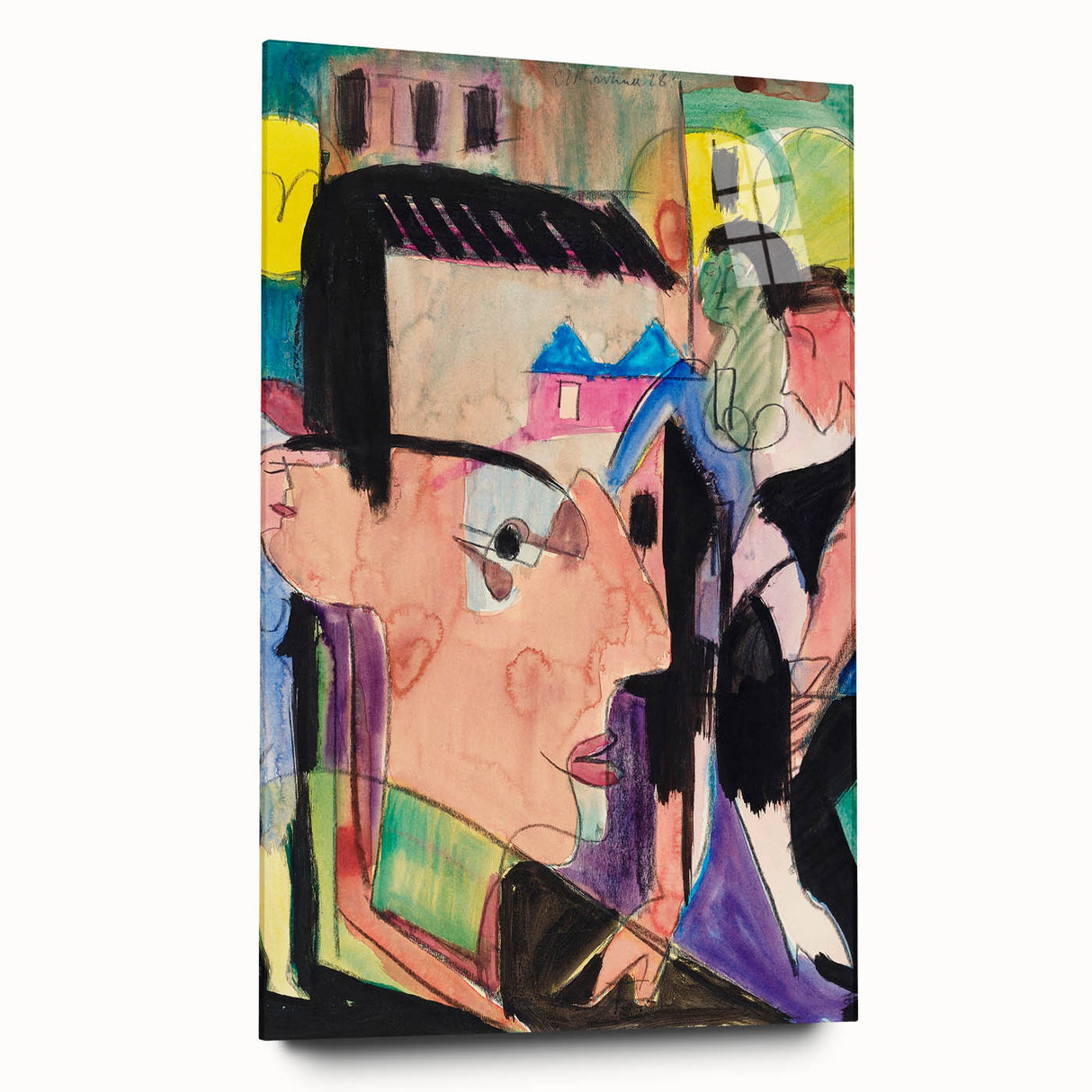 Expressionist Art - Vibrant Self-Portrait in Abstract Style